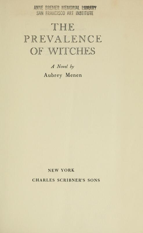Book cover for The Prevalence of Witches by Aubrey Menen