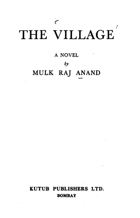 Book cover for The Village by Mulk Raj Anand